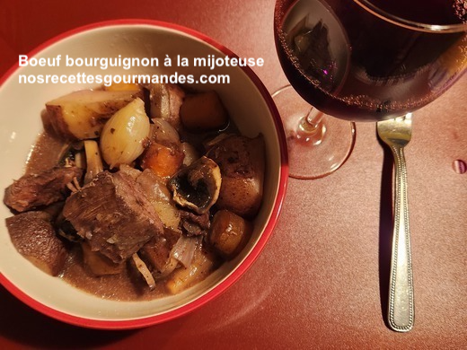 Boeuf bourguignon à la mijoteuse