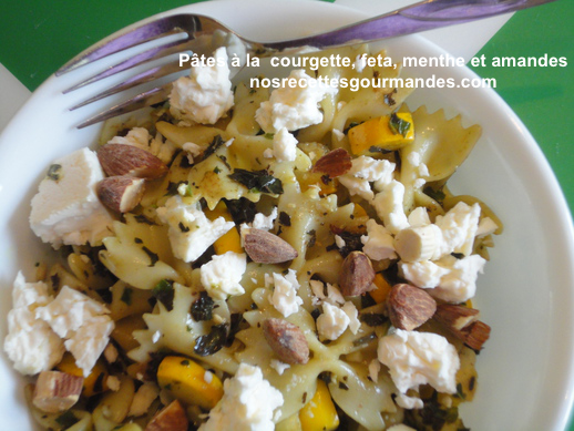 pates courge feta menthe amandes1