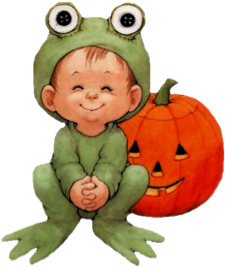 enfant déguisé en grenouille