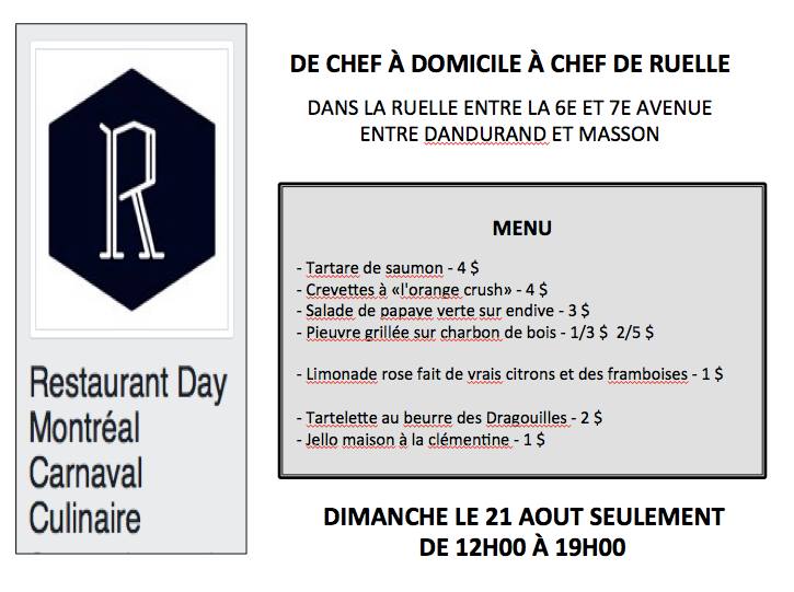 Restaurant Day Montréal Jean-Sébastien Talbot